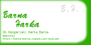 barna harka business card